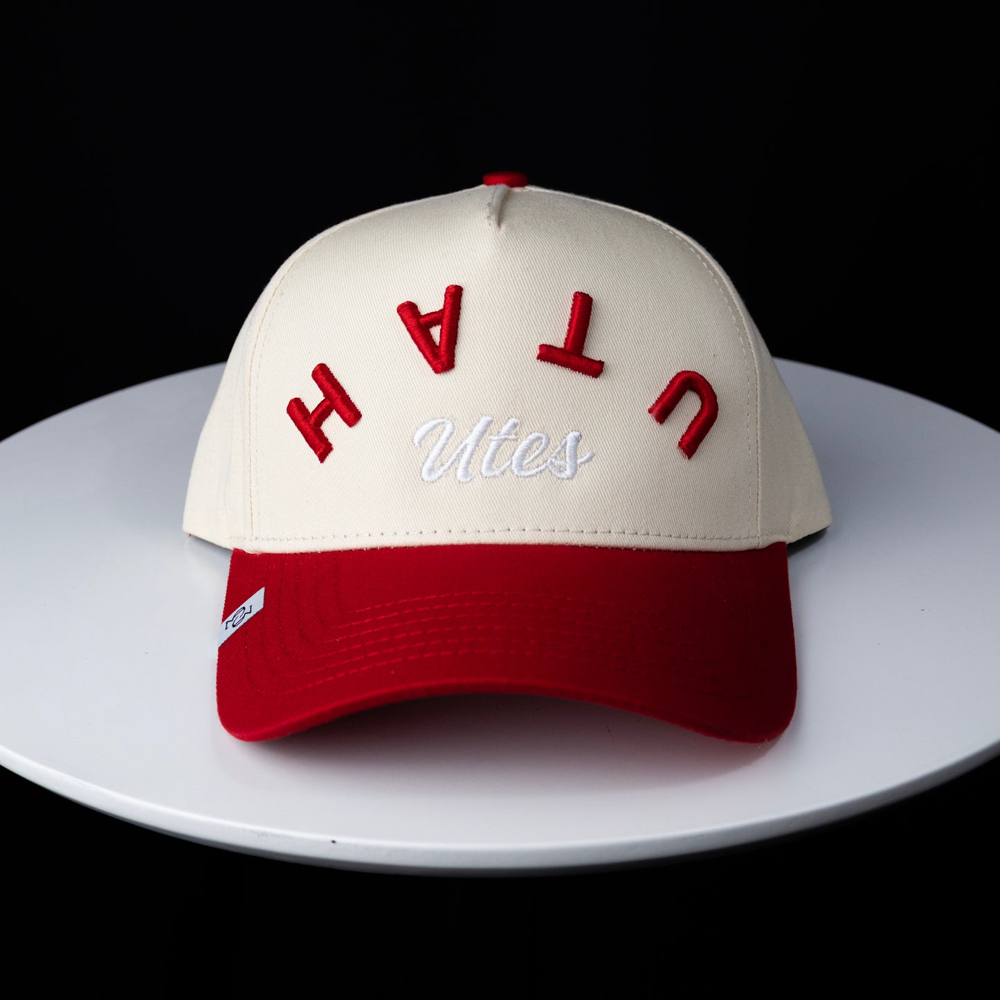 THE FLIPPED UTAH HAT (CREAM & RED)