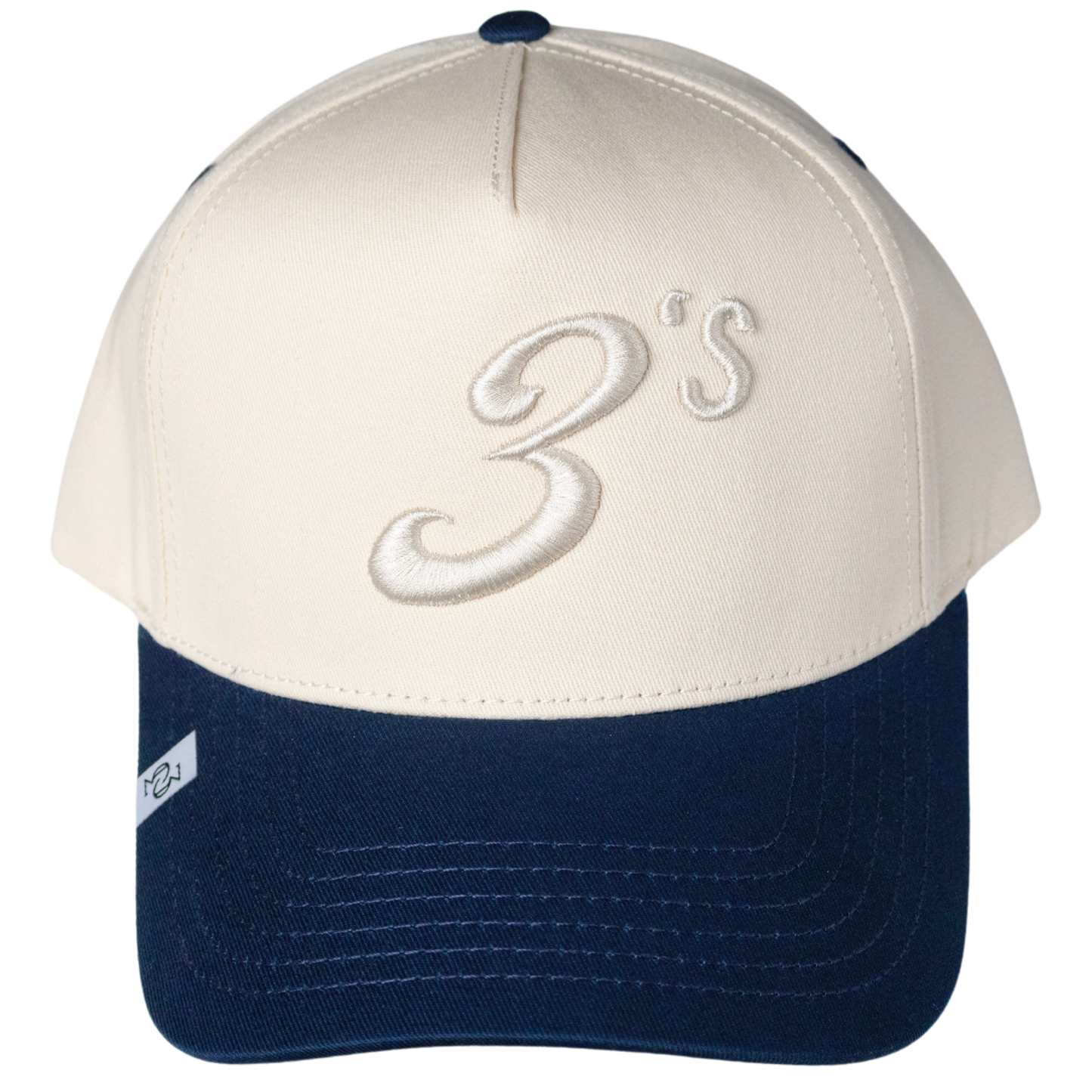 THE 3'S HAT (CREAM & NAVY)