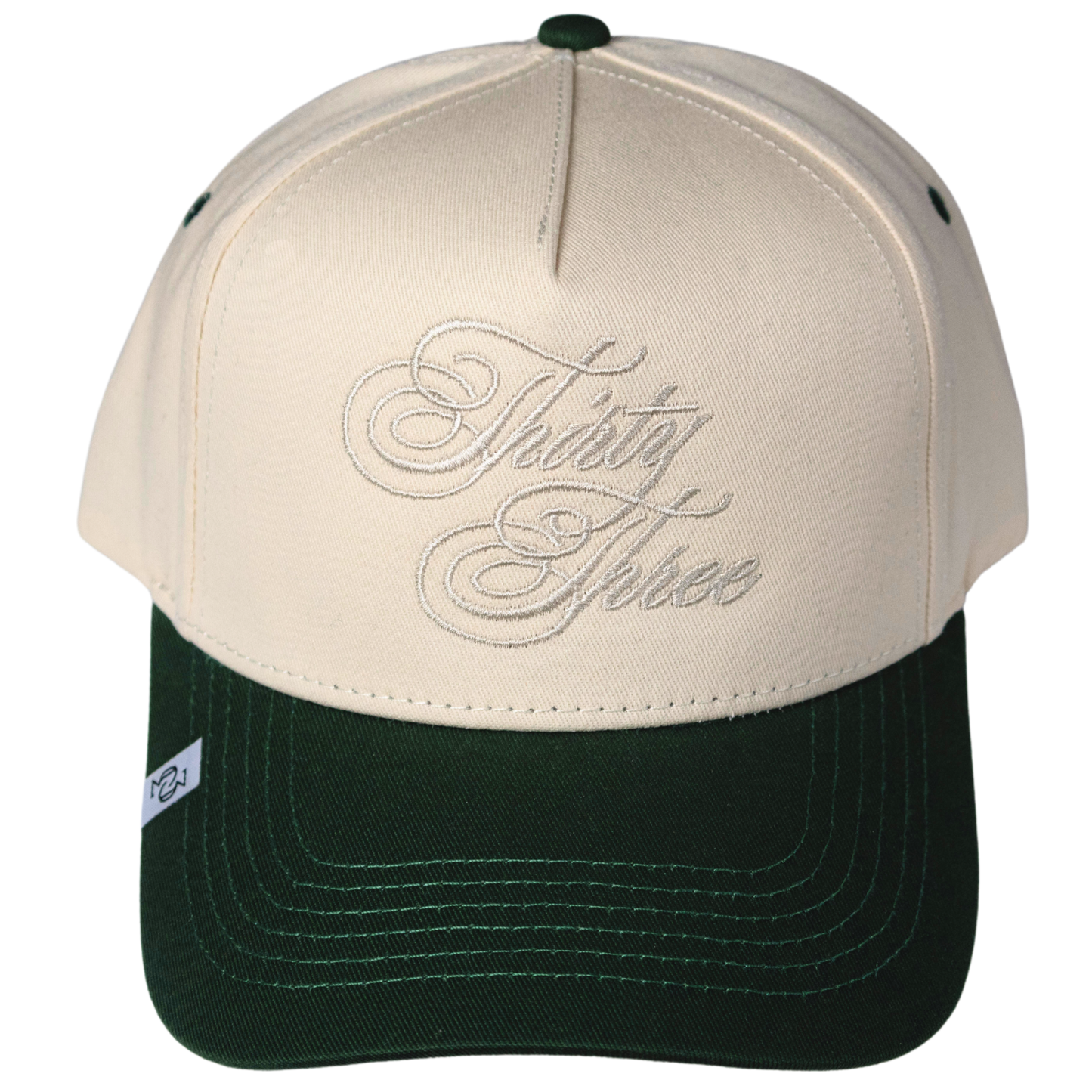 THE THIRTY THREE SCRIPT HAT (CREAM & GREEN)