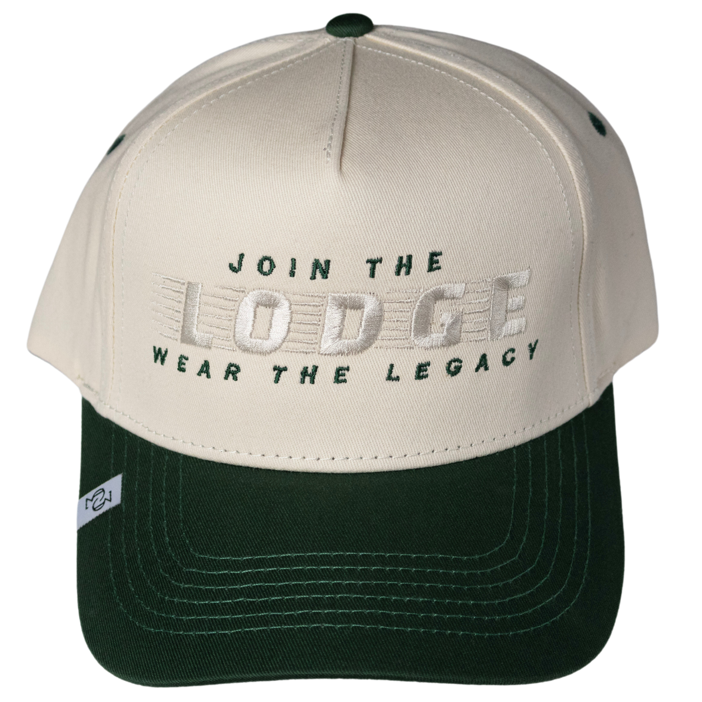 THE JOIN THE LODGE HAT (CREAM & GREEN)