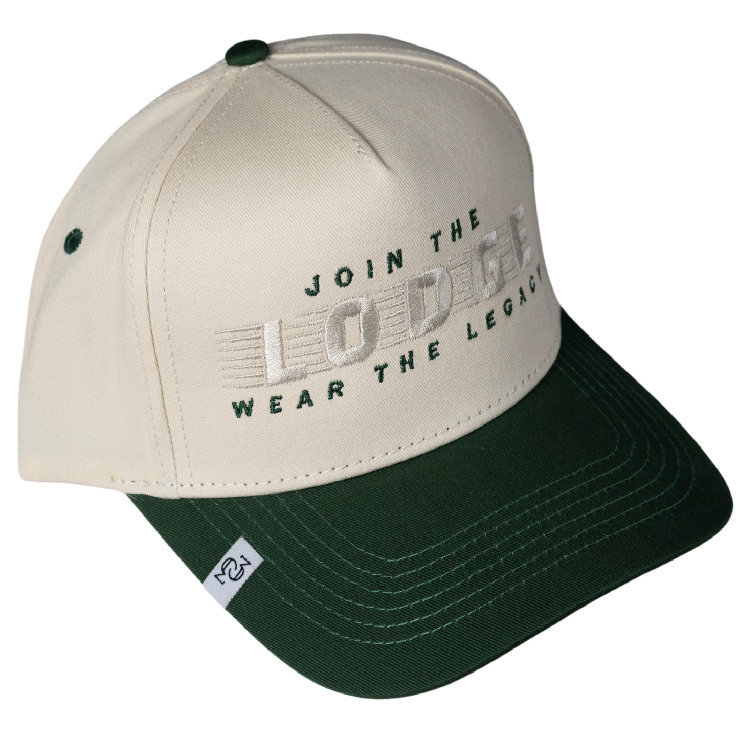 THE JOIN THE LODGE HAT (CREAM & GREEN)