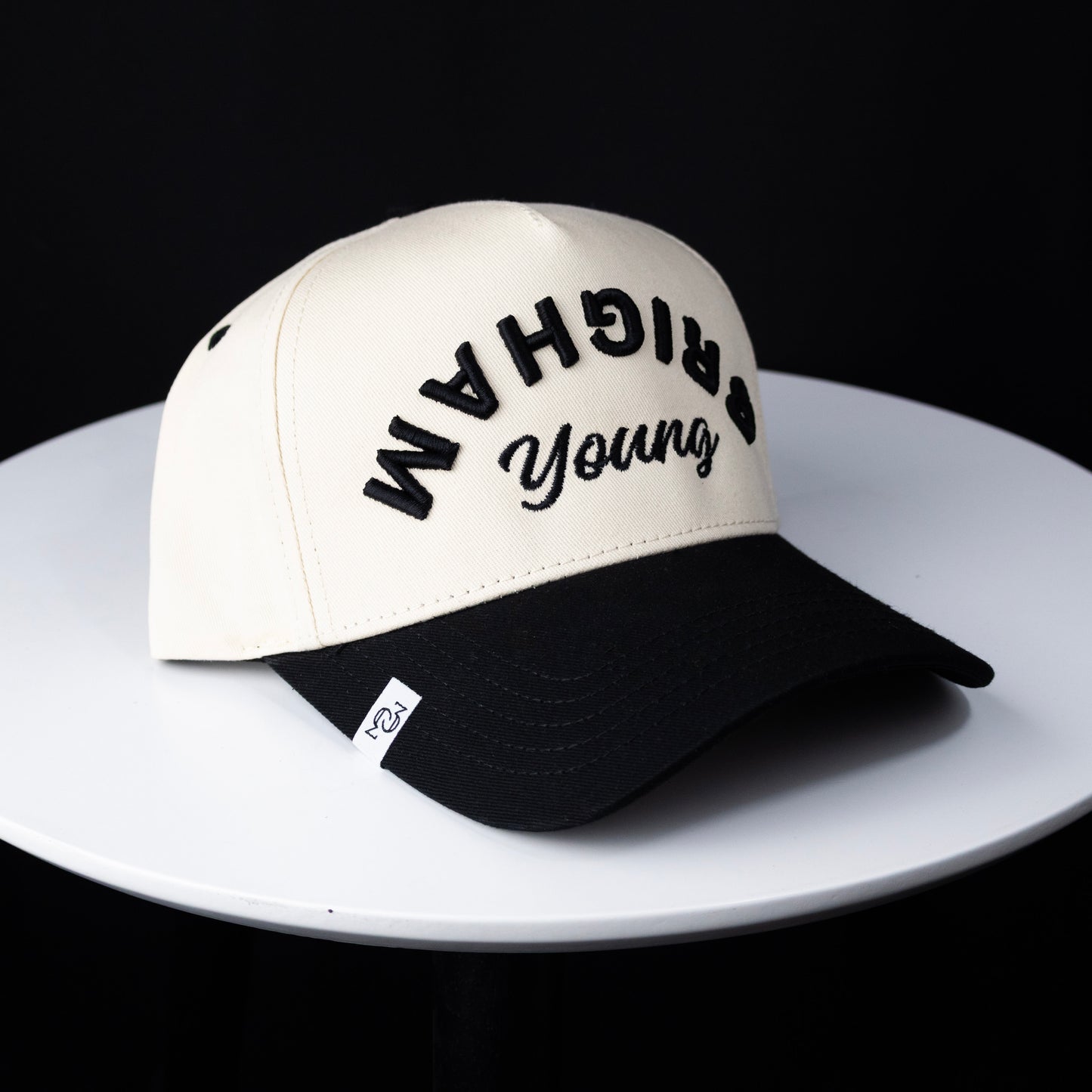 THE FLIPPED BRIGHAM HAT (CREAM & BLACK)