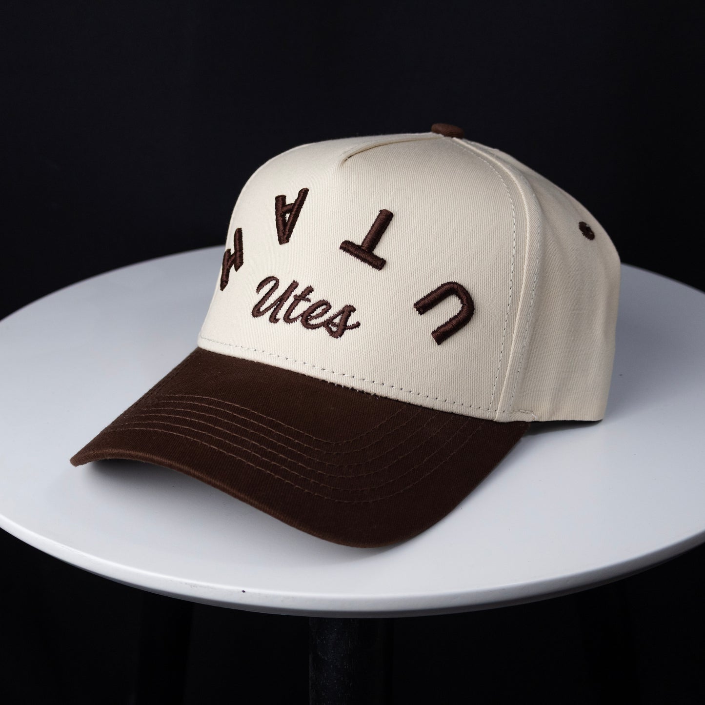 THE FLIPPED UTAH HAT (CREAM & BROWN)