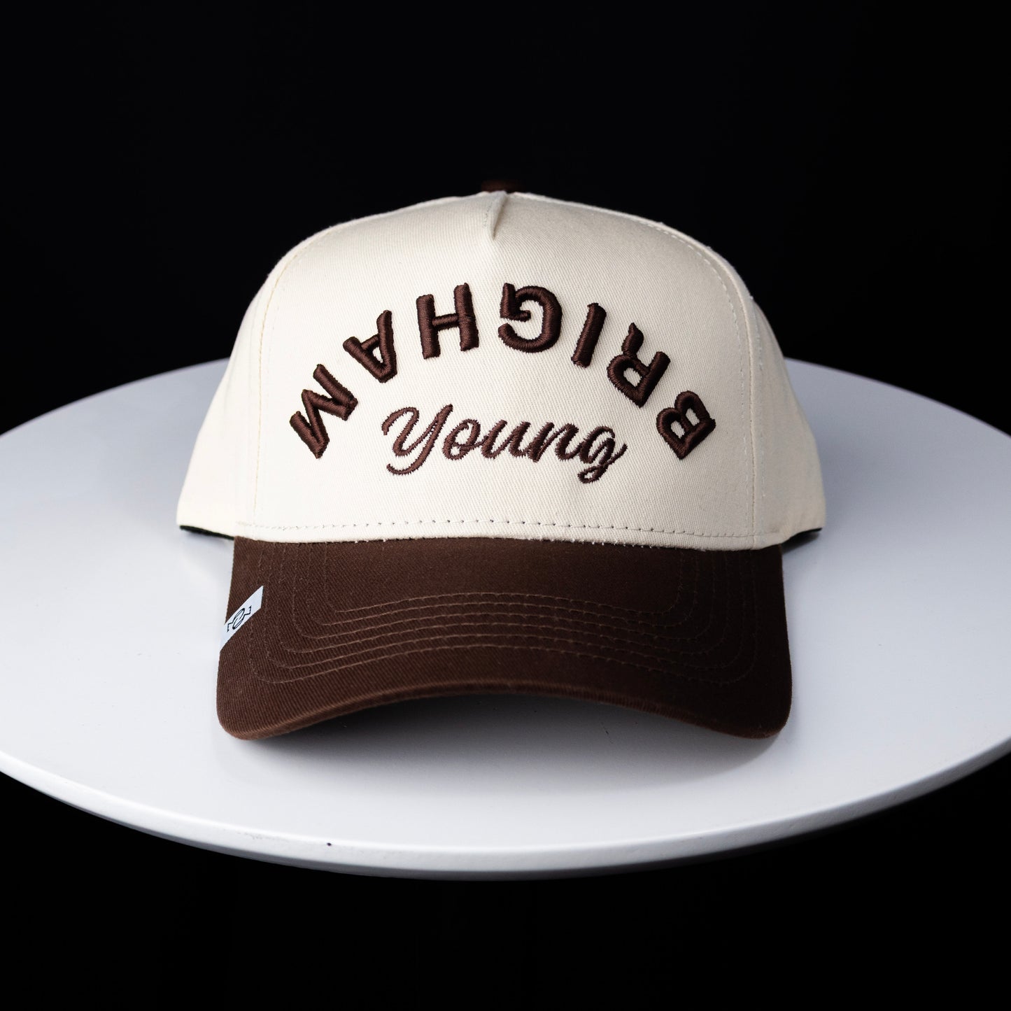 THE FLIPPED BRIGHAM HAT (CREAM & BROWN)