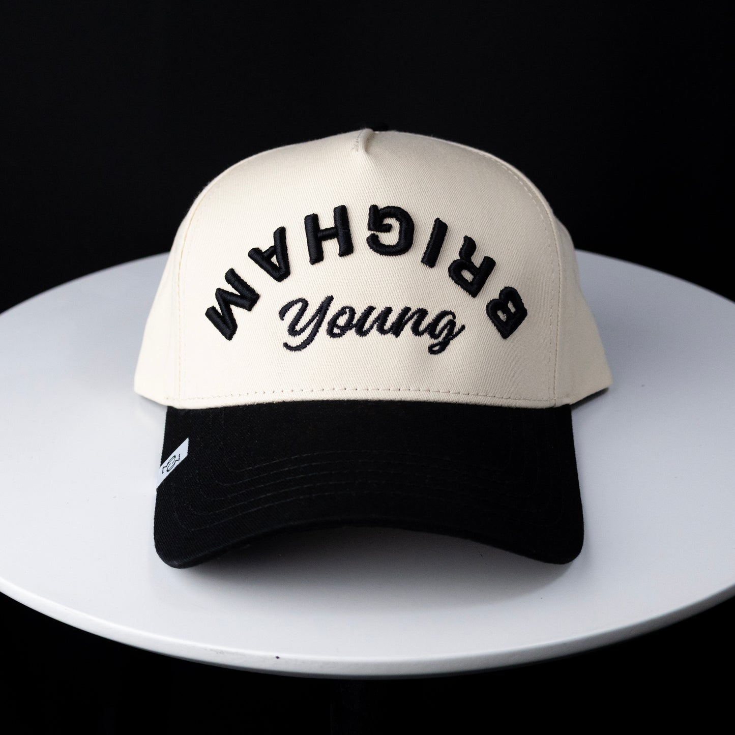 THE FLIPPED BRIGHAM HAT (CREAM & BLACK)