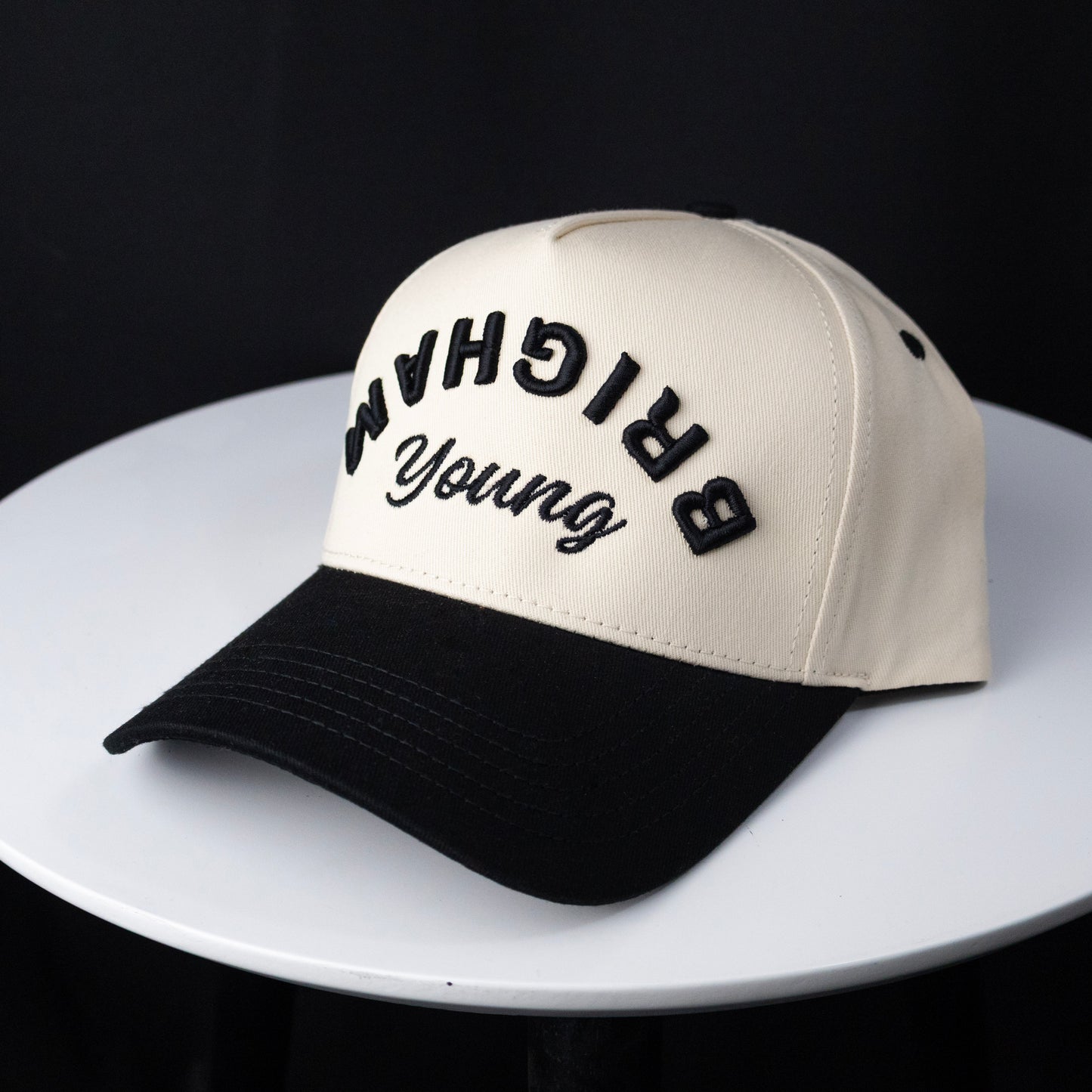 THE FLIPPED BRIGHAM HAT (CREAM & BLACK)