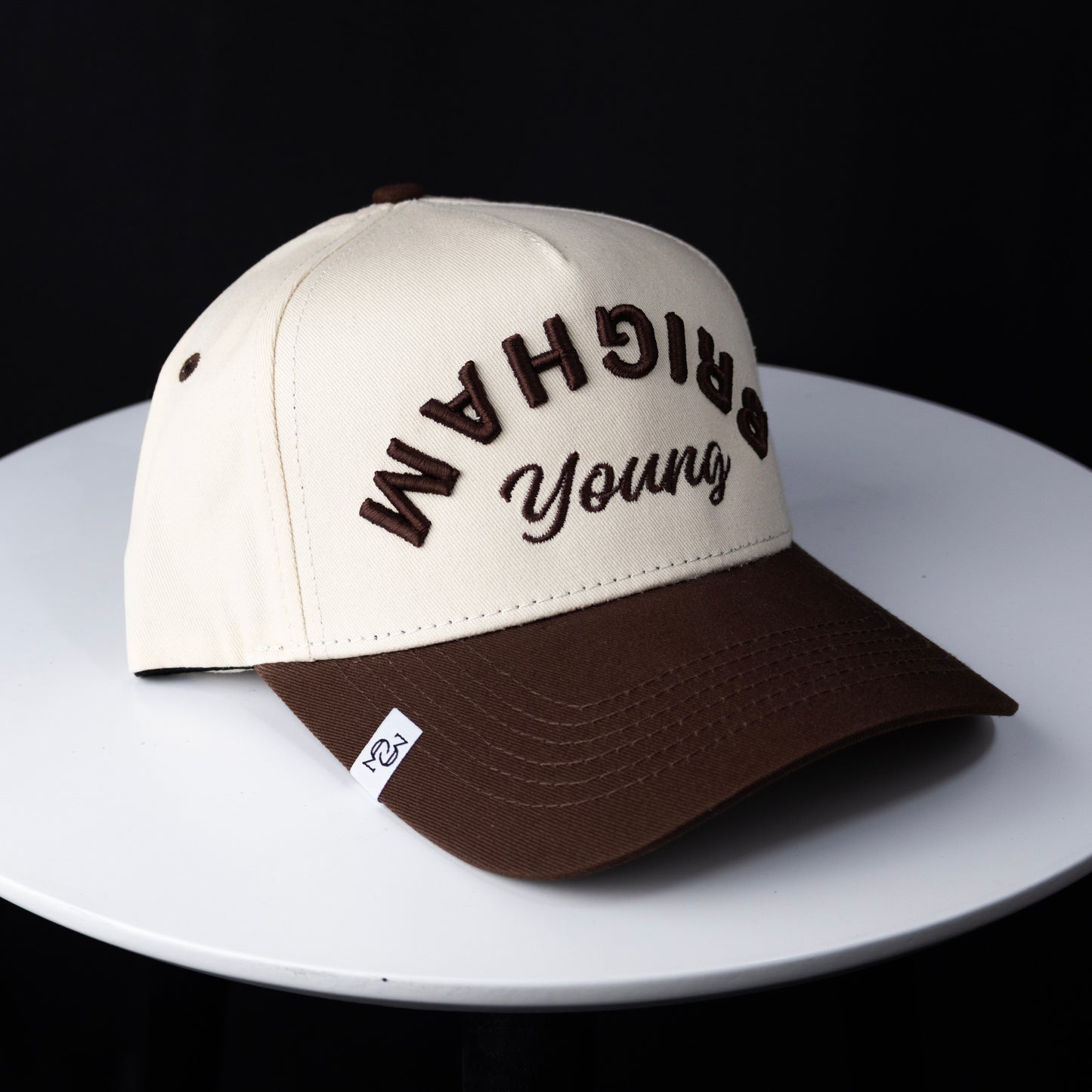 THE FLIPPED BRIGHAM HAT (CREAM & BROWN)