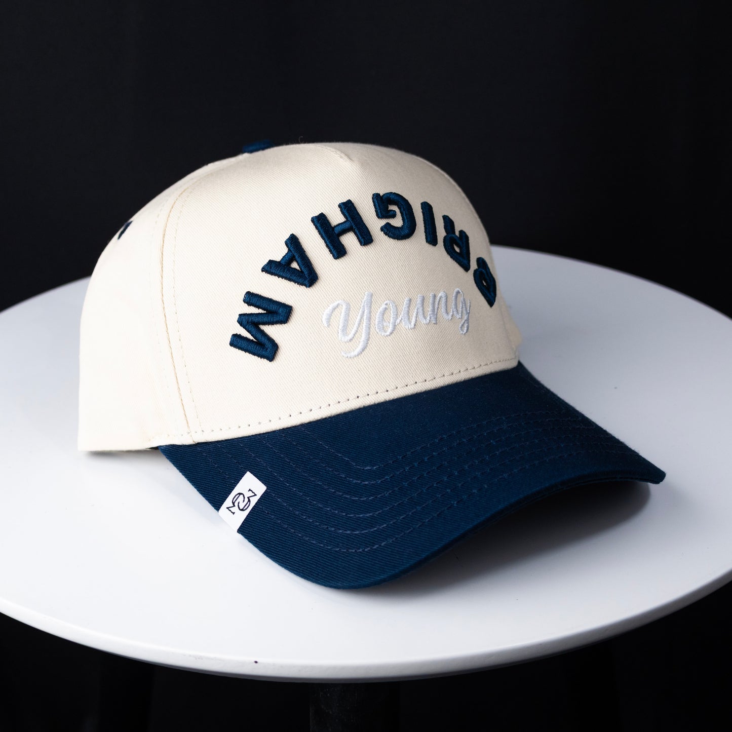 THE FLIPPED BRIGHAM HAT (CREAM & NAVY)