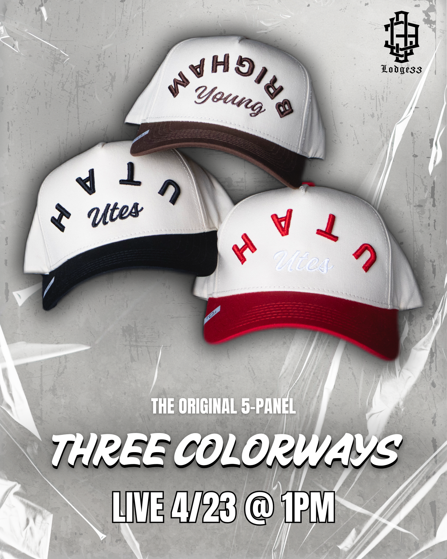 THE FLIPPED UTAH HAT (CREAM & RED)