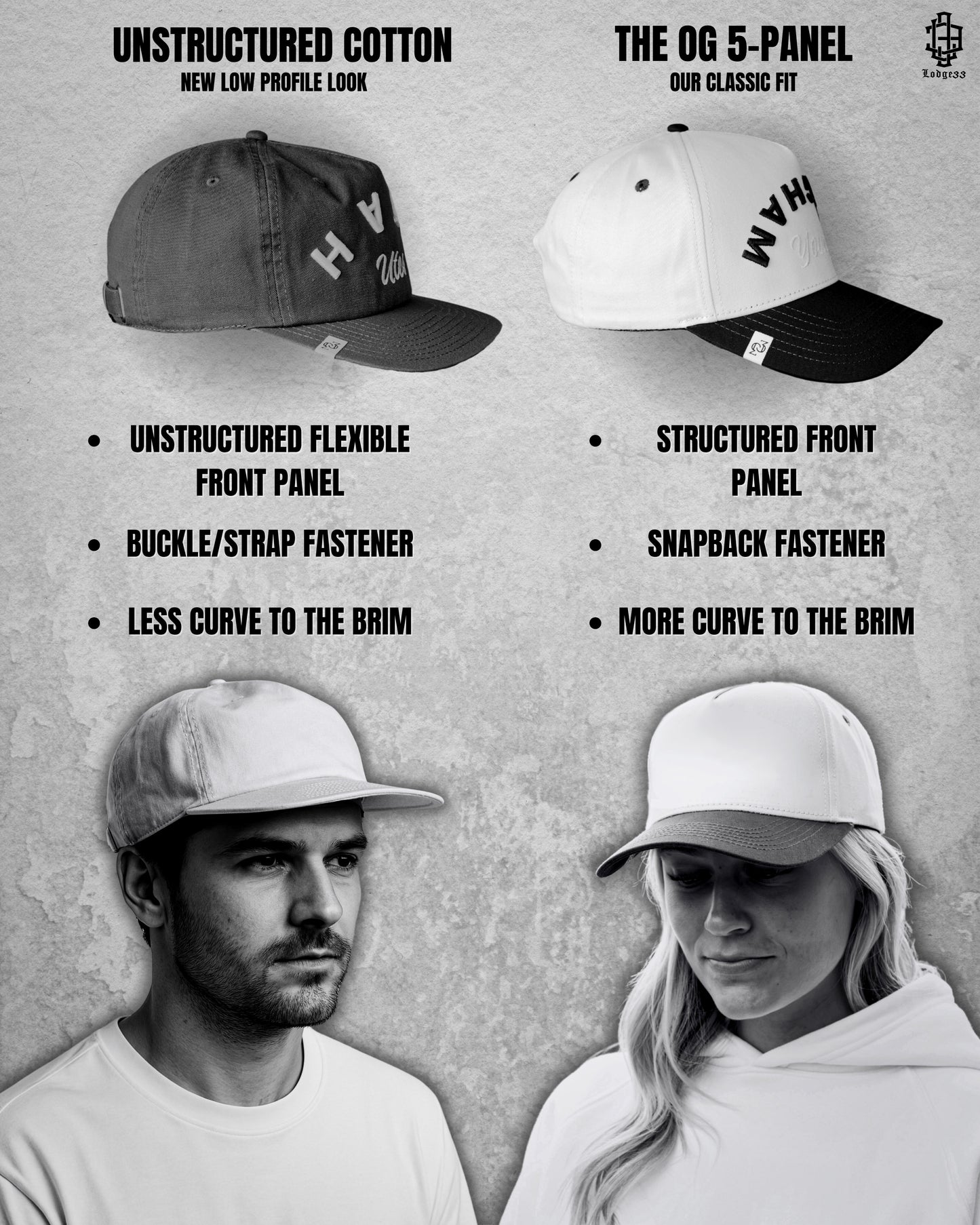 THE FLIPPED UTAH HAT (CREAM & BLACK)